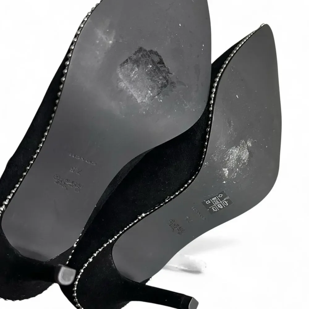 Coach Whitney Boots Black Suede Ankle Booties Studded Quiet Luxury Mobwife 7.5